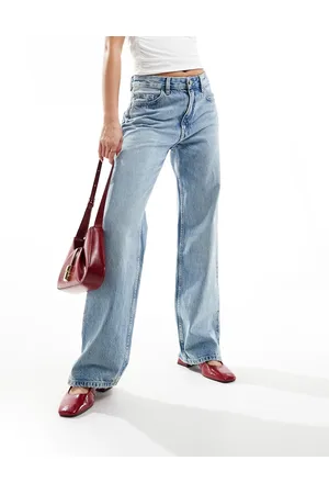 MANGO Longerline straight leg jeans in light