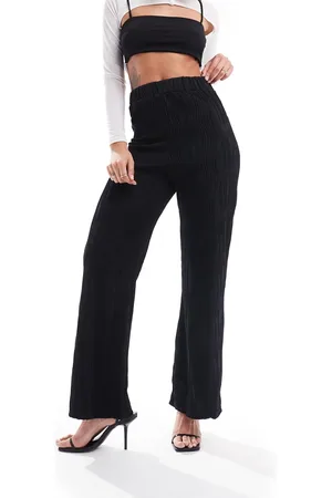 New Look Ripple wide leg trousers in