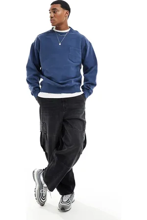 Cotton On Cotton On indigo overdye relaxed pocket detail sweatshirt