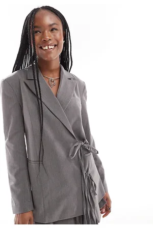 COLLUSION Tie front blazer co-ord in