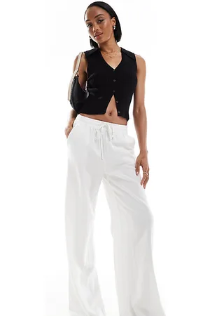 JDY Loose fit linen mix trouser in