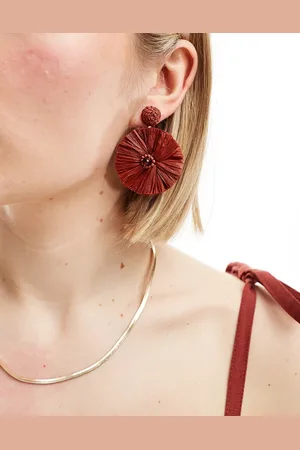 MANGO Round tassel earrings in