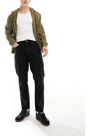 ASOS Classic rigid jeans with abrasions in washed