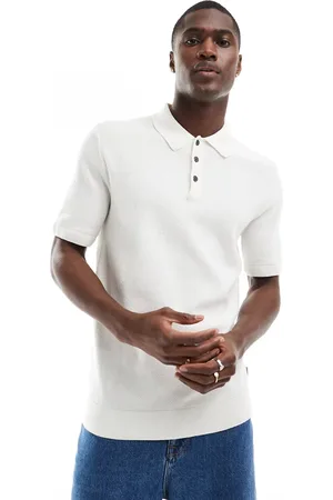 JACK & JONES Knitted polo in cream
