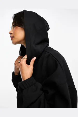 ASOS Oversized zip through crop hoodie in
