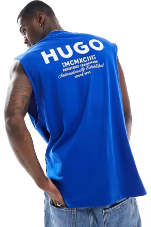 Hugo Blue Oversized tank in