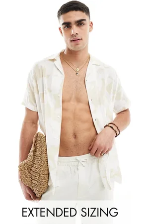 ASOS Relaxed revere shirt in stone floral print
