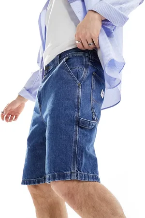Lee Straight fit denim carpenter shorts in mid wash