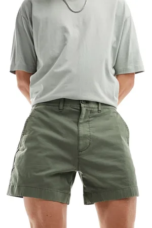 Abercrombie & Fitch 5in flat front chino shorts in dark