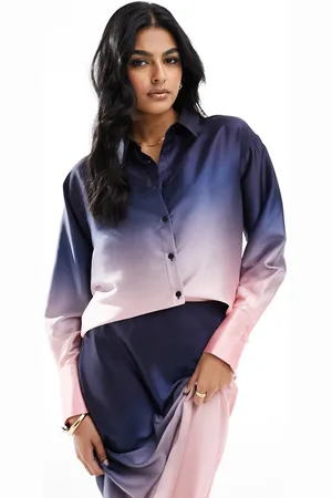 Style Cheat Oversized satin shirt in ombre effect co-ord