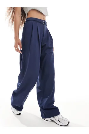 Stradivarius Petite belted wide leg trouser in