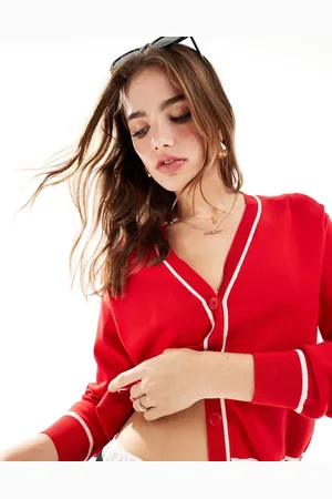 MANGO Piped edge cardigan in