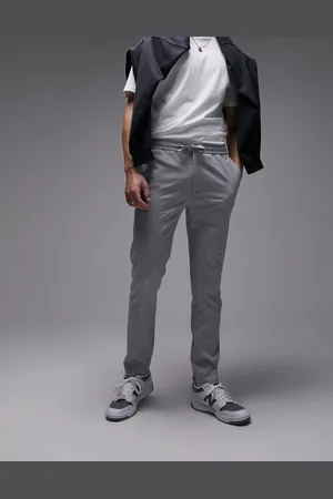 Topman Skinny smart trousers with elasticated waistband in light