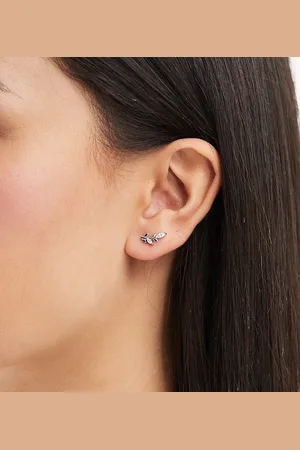 Kingsley Ryan Gem set petals ear crawler in sterling