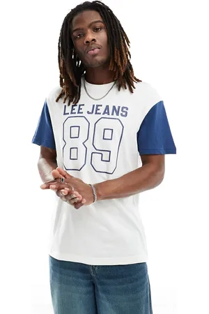 Lee Varsity logo raglan baseball t-shirt in and blue