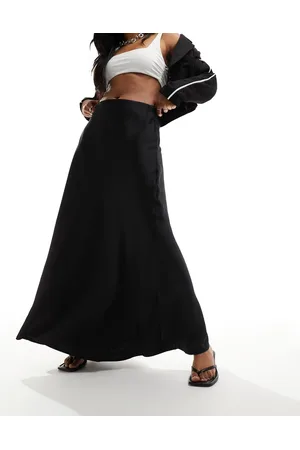 NA-KD Satin maxi skirt in
