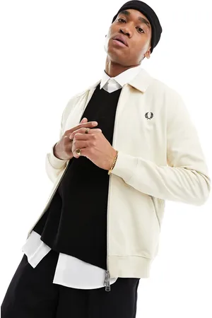 Fred Perry Jersey zip through jacket in beige