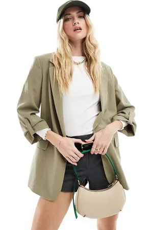 Stradivarius Fluid blazer in khaki