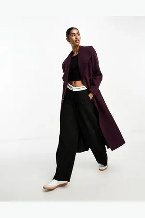 River Island Shawl cinched waist coat in dark
