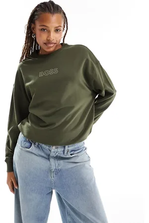 HUGO BOSS BOSS logo sweatshirt in khaki