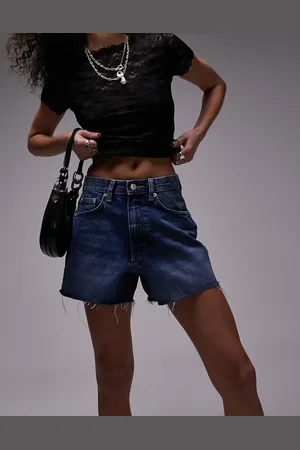 Topshop Denim A line mom short in rich