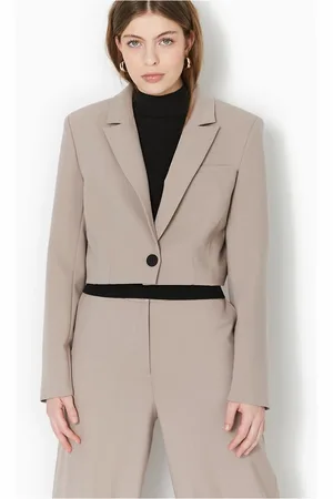 Pimkie Cropped blazer in light taupe