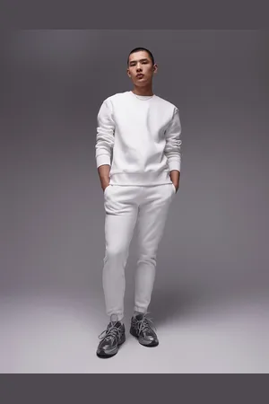 Topman Slim fit jogger in white