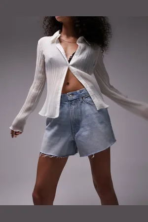 Topshop Denim A line mom short in bleach