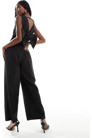 River Island Bow back jumpsuit in
