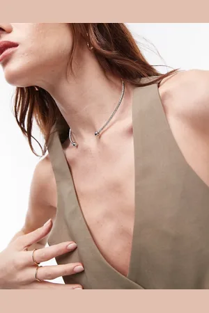 Topshop Nieve torque choker necklace in tone