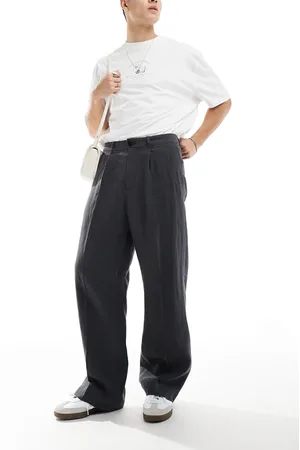 Weekday Linen relaxed fit tailored trousers in washed