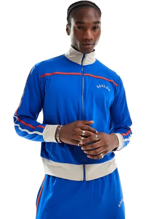 Reclaimed Sports track jacket co-ord with stripes and funnel neck in