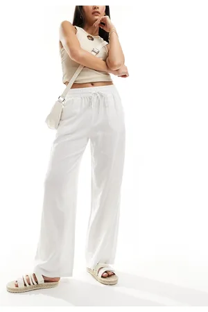 JDY Loose fit linen mix trouser in