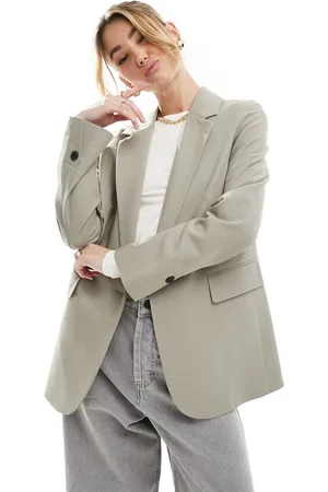 Stradivarius Oversized blazer in mushroom
