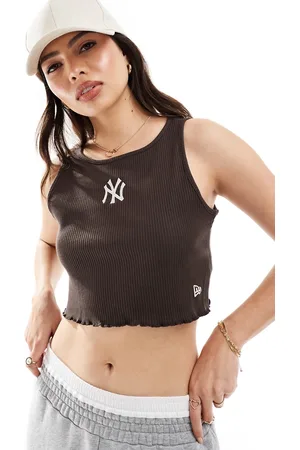 New Era NY logo vest with lettuce hem in