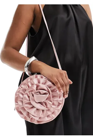 True Decadence Satin rose clutch bag in light