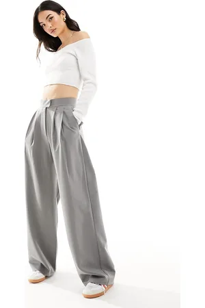 ASOS Tailored wide leg trouser with pleat detail in