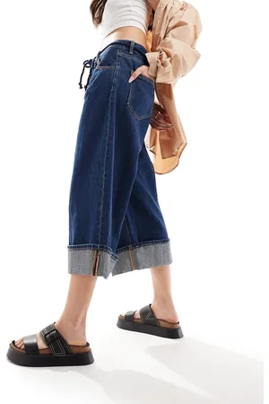 Stradivarius STR longline denim jort in dark