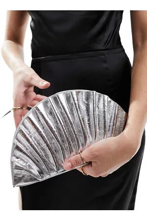 True Decadence Metallic pleated clutch bag in