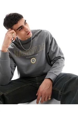 ASOS Oversized sweatshirt in dark with city print