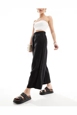 New Look Linen cropped trousers in