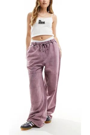 ASOS Straight leg jogger with seam details in acid wash