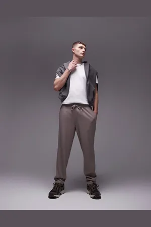 Topman Taper plisse trouser in stone