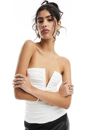 4th & Reckless Notch detail ruched bandeau top in