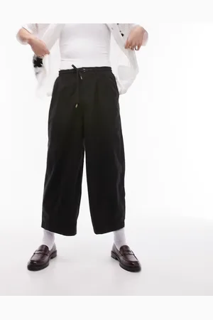 Topman Oversized cropped trousers in