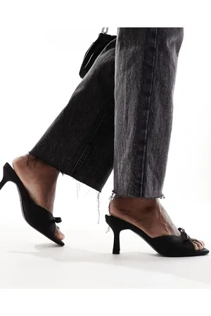Raid Angie low cut kitten heel mules in satin
