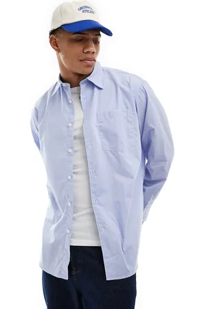 JACK & JONES Oversized cotton poplin shirt in stripe