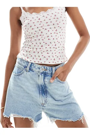 ASOS ASOS DESIGN Tall A line denim short in lightwash