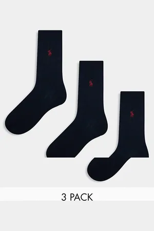 Ralph Lauren 3 pack mercerized cotton socks with logo in