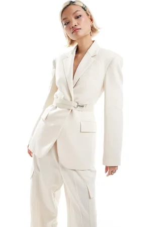 MANGO Tailored waist blazer in